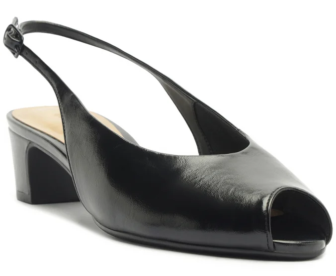 Sandália Peep Toe Retrô Preta