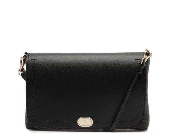 Bolsa Tiracolo Média Lisa Preta