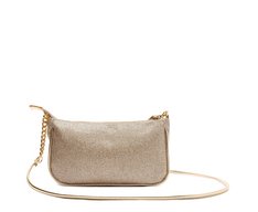 Bolsa Tiracolo Média Textura Glam Dourada