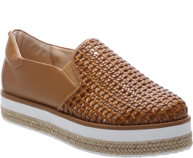 slip on marrom feminino