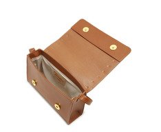 Bolsa Crossbody Pequena Marrom Tachas