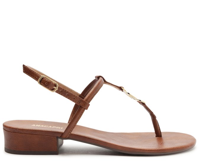 Sandália Slim Salto Bloco Marrom