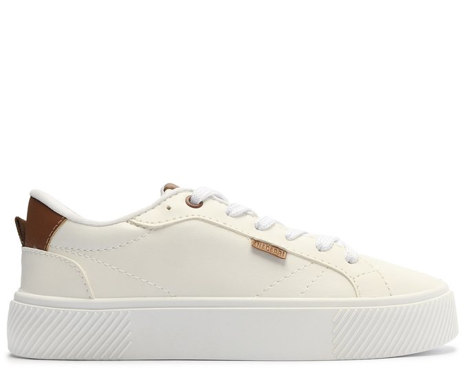 Tênis Branco e Marrom Lili Flatform Anacapri