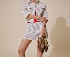 Sapatilha Slingback Salto Bloco Tranças Marrom
