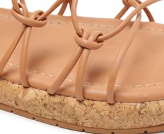 Sandália Papete Amarração Nude Tan Cortiça