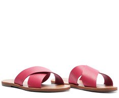 Rasteira Tiras Cruzadas Rosa