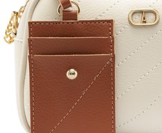 Bolsa Tiracolo Pequena Arredondada Porta Cartão Branca