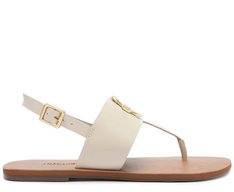 Rasteira Slim Fivela Couro Branca