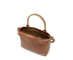 Bolsa Tote Média Logo Metal Marrom