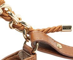 Bolsa Tiracolo Pequena Corrente Cordão Marrom
