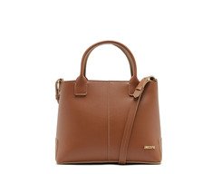 Bolsa Tote Média Logo Metal Marrom