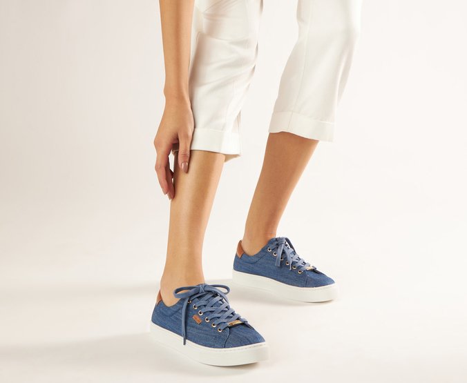 Tênis Azul Jeans Sola Alta | Anacapri