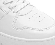 Tênis de Amarrar Branco e Prata Listras Glam