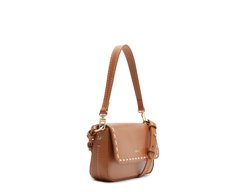 Bolsa Tiracolo Média Baguete Pespontada Marrom