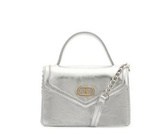 Bolsa Tiracolo Pequena Estruturada Party Prata