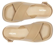 Sandália Plataforma Tiras Cruzadas Bege