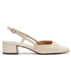 Sapatilha Slingback Palha Salto Branca