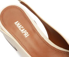 Sapatilha Slingback Salto Bloco Recortes Vazado Fivela Branca