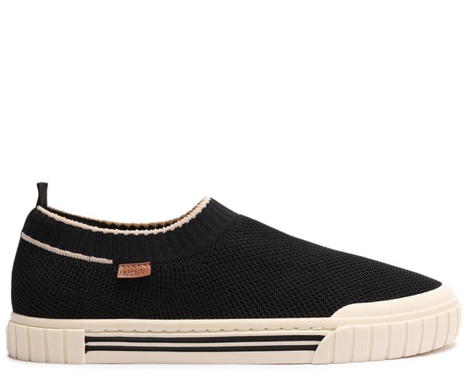 Knit Anacapri Preto Tenis Slip Anacapri Tênis Slip On Chunky Knit