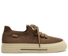 Tênis Knit Sola Alta New Alê Marrom
