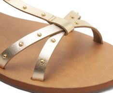 Rasteira Gladiadora com Tachas Dourada