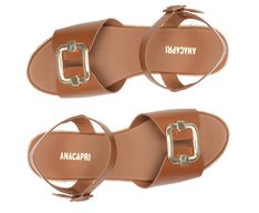 Sandália Plataforma Natural Fivela Marrom
