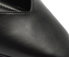 Sapatilha Slingback Salto Bloco Corte Triangular Preta