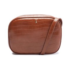 Bolsa Crossbody Média Marrom Croco