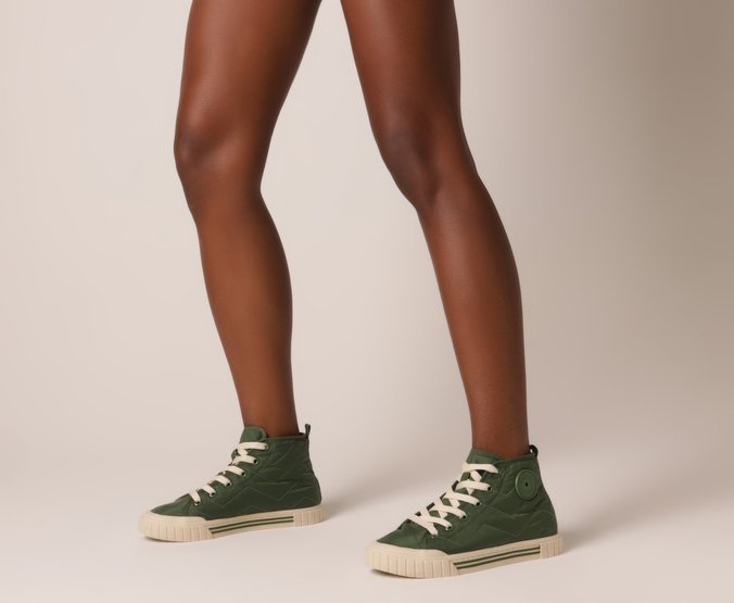 Tenis cano alto verde clearance