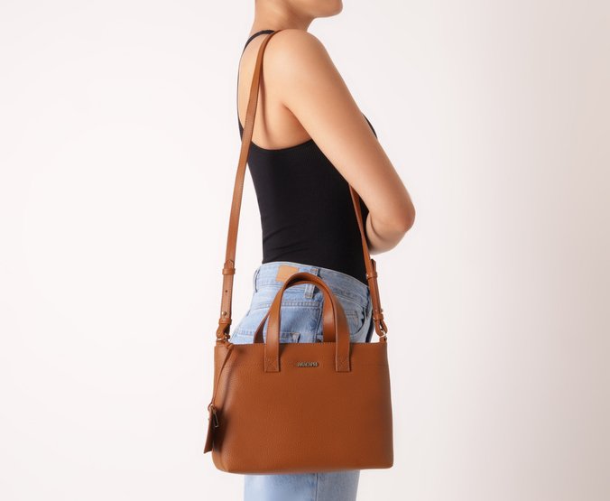 Bolsa Tote Média Cadeado Marrom