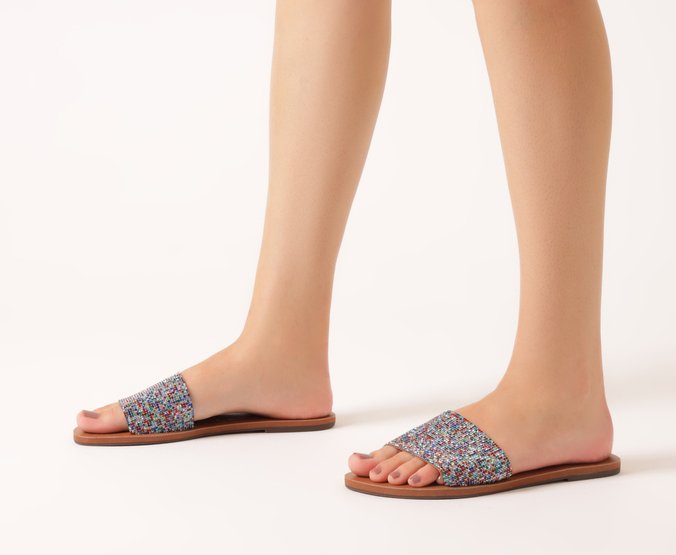 Rasteira Tira Única Glam Multicolor