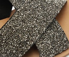 Rasteira Tiras Cruzadas Glitter Preta