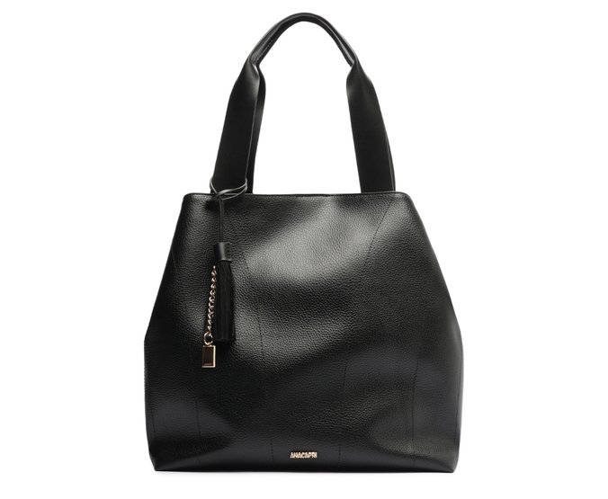 Bolsa Shopping Grande Pingente Preta