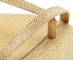 Sandália Assimétrica Glitter Dourada