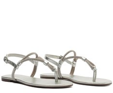 Rasteira Slim Glam Manta Prata