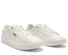 Tênis Pontilhado Basic Branco E Dourado