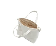 Bolsa Tote Média Costura Ornamental Branca