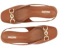 Sapatilha Slingback Bico Quadrado Bridão Marrom