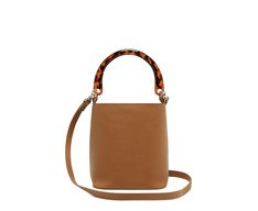 Bolsa Bucket Média Alça Acrílica Onça Marrom