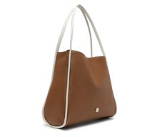 Bolsa Shopping Grande Boho Botão Marrom