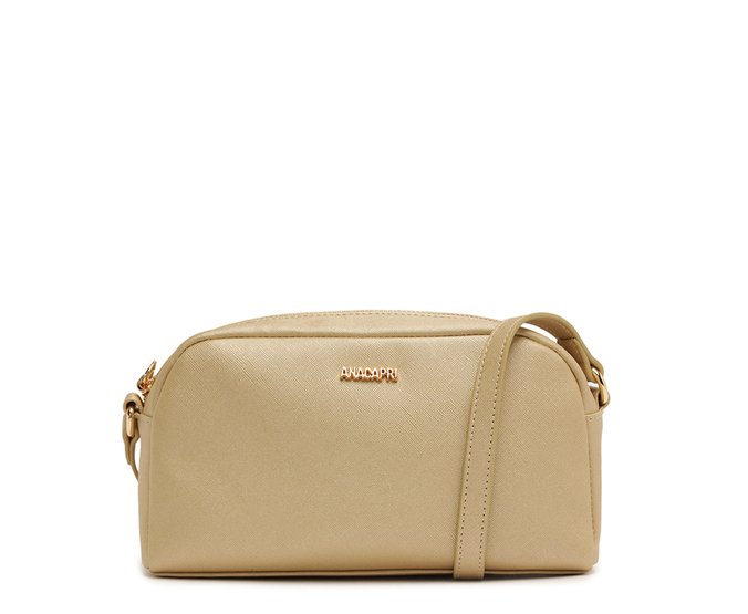 Bolsa Tiracolo Pequena Lisa Dourada