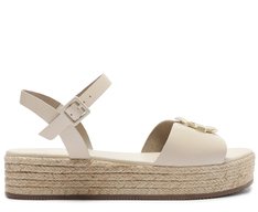 Sandália Plataforma Natural Fivela Branca