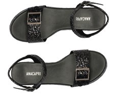 Sandália Plataforma Fivela Preta Glam