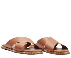 Rasteira Tiras Cruzadas Comfy Marrom
