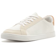 Tênis Faixa Lateral Branco e Marrom
