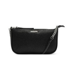 Bolsa Crossbody Baguete Média Preta Glitter