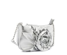 Bolsa Tiracolo Pequena Flor Prata