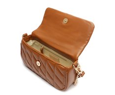 Bolsa Tiracolo Média Matelassê Triangular Marrom