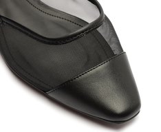 Sapatilha Slingback Tela Transparência Preta