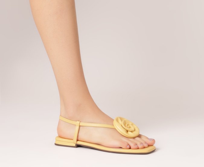 Sandália Slim Flor Amarela